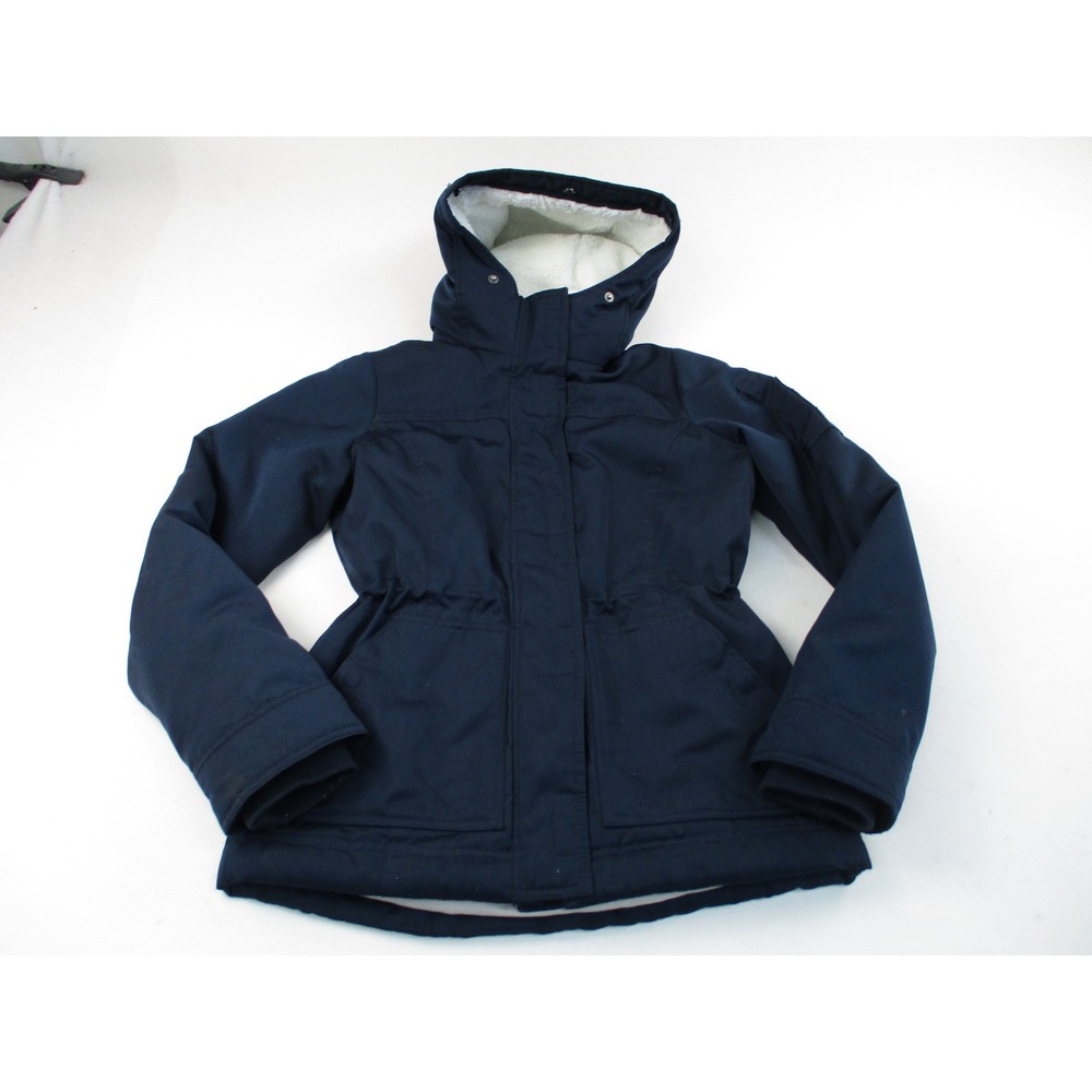 Hollister Parka Women S Blue All-Weather Thermore Insulated Faux Fur Hood Jacket